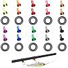 SUPERFINDINGS 50 Sets 10 Colors Plastic & Silicone O-Rings Fishing Rod Pole Hook Keeper Sets FIND-FH0003-26-1