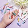 CHGCRAFT 16Pcs 8 Colors Synthetic Luminous Stone Pendants FIND-CA0005-30-3