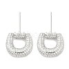 Rack Plating Brass Micro Pave Clear Cubic Zirconia Stud Earrings for Women EJEW-M260-11P-1