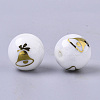 Christmas Opaque Glass Beads EGLA-R113-06C-2