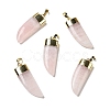 Natural Rose Quartz Pendants G-P474-04G-02-1