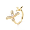 Brass Micro Pave Cubic Zirconia Open Rings RJEW-J017-VC202-1