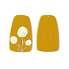 Trapezoid with Flower Opaque Acrylic Pendants OACR-H023-01-4