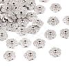 5-Petal Brass Micro Pave Clear Cubic Zirconia Bead Caps ZIRC-P001-31P-1