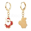 Brass Huggie Hoop Earrings for Christmas EJEW-JE04509-04-2