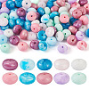 Pandahall 100Pcs 10 Colors Rondelle Food Grade Eco-Friendly Silicone Beads SIL-TA0001-42-9