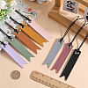 CRASPIRE 16Pcs 8 Colors Leather Bookmarks AJEW-CP0007-55-3