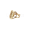 Stainless Steel Heart with Hamsa Hand Finger Ring CHAK-PW0001-001B-01-1