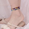 Candy Color Glass Seed Beads Stretch Anklets Set for Girl Women AJEW-SW00003-6