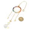 Wire Wrapped Chakra Gemstone & Brass Pendant Decorations HJEW-TA00075-03-3