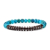 Natural Chalcedony & Synthetic Non-magnetic Hematite Beads Energy Stretch Bracelets Set BJEW-JB07142-03-2