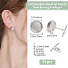 Beebeecraft 50Pcs 304 Stainless Steel Stud Earring Settings STAS-BBC0004-42-2