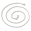 5Pcs 304 Stainless Steel Round Twist Rope Chain Necklaces Set for Men Women NJEW-YW0001-07-3