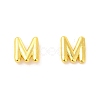 Brass Hollow Out Initial Letter Stud Earrings for Women EJEW-A044-01G-M-1