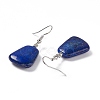 Natural Dyed Lapis Lazuli Trapezoid Dangle Earrings EJEW-D188-02P-08-3