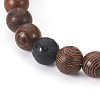 Wood Beads Stretch Bracelets Sets BJEW-JB03909-5