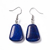 Natural Dyed Lapis Lazuli Trapezoid Dangle Earrings EJEW-D188-02P-08-2