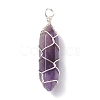 Natural Gemstone Double Terminated Pointed Pendants PALLOY-JF01227-2