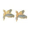 Rack Plating Brass Micro Pave Cubic Zirconia Pendants KK-K293-32G-1