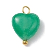 Natural & Synthetic Mixeed Gemstone Heart Charms PALLOY-JF02493-01-3