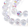 Electroplate Transparent Glass Beads Strands EGLA-N002-34C-C03-3