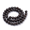 Natural Brown Snowflake Obsidian Beads Strands G-S259-12-12mm-2