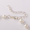Trendy Glass Pearl Anklets AJEW-AN00035-01-3