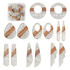 Biyun 14Pcs 7 Styles Transparent Resin & Walnut Wood Pendants RESI-BY0001-06-23