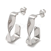 304 Stainless Steel Twist Rectangle Stud Earrings EJEW-Z022-30P-1