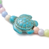 Beach Turtle Synthetic Turquoise Link Bracelets BJEW-JB10238-01-2