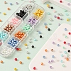 480Pcs 12 Colors Baking Painted Pearlized Glass Pearl Round Beads HY-YW0001-04-4