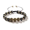 Black Gallstone Brass Micro Pave Zirconia Mesh Bead Woven bracelets for men WN1133-1-1