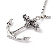 Alloy Skull Anchor Pendant Necklace with 201 Stainless Steel Box Chains NJEW-E016-07AS-3