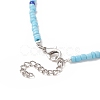 Resin Evil Eye & Glass Seed Beaded Necklace for Women NJEW-JN04243-7