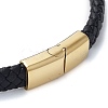 Men's Braided Black PU Leather Cord Bracelets BJEW-K243-62G-3