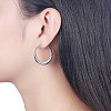 925 Sterling Silver Hoop Earrings EJEW-BB30628-3