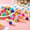 48Pcs 16 Colors Baking Paint Acrylic Beads MACR-TA0001-44-5