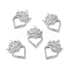 Brass Micro Pave Clear Cubic Zirconia Connector Charms KK-E068-VB100-3