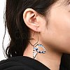 Butterfly Glass Beads Dangle Earrings for Girl Women EJEW-JE04657-3