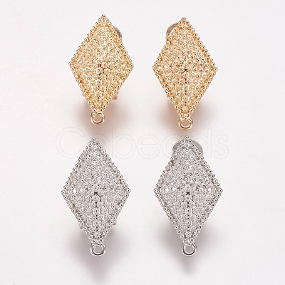 Alloy Stud Earring Findings PALLOY-F201-13-1