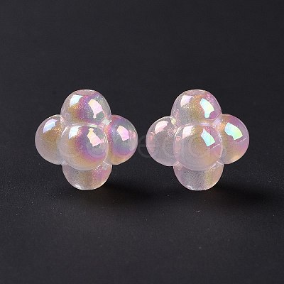 UV Plating Rainbow Iridescent Acrylic Beads OACR-C010-13E-1