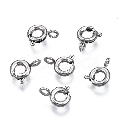 Tarnish Resistant 304 Stainless Steel Spring Ring Clasps STAS-S117-016A-1