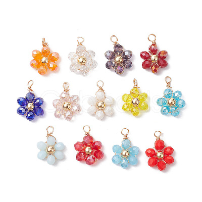 Glass Beaded Pendants PALLOY-JF02582-1