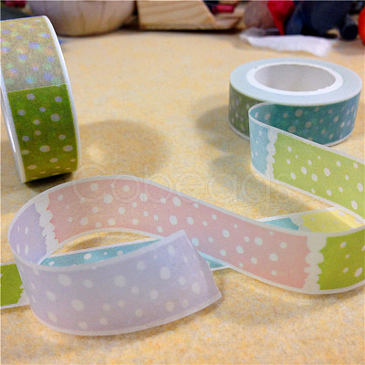 Polka Dot Pattern DIY Scrapbook Decorative Paper Tapes DIY-A002-KK1522-1