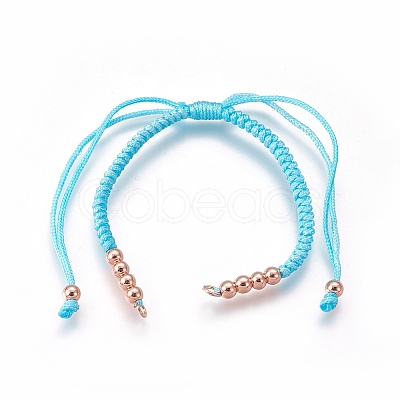 Nylon Cord Braided Bead Bracelets Making BJEW-F360-FRG17-1