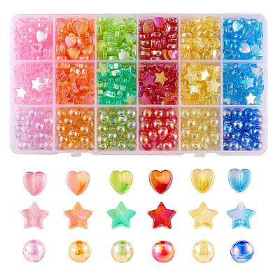 630Pcs Eco-Friendly Transparent Acrylic Beads TACR-CJ0001-23-1