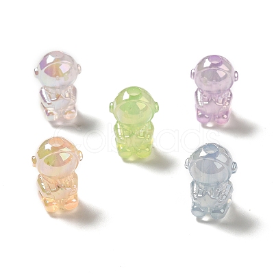 UV Plating Rainbow Iridescent Acrylic Beads PACR-M002-06-1