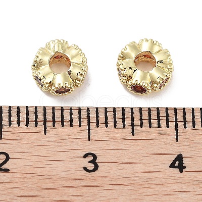 Brass Micro Pave Cubic Zirconia Beads KK-C051-32G-01-1