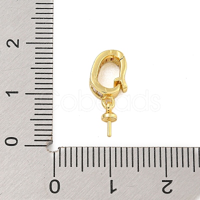 Rack Plating Brass Micro Pave Clear Cubic Zirconia Peg Bails KK-F876-26G-1