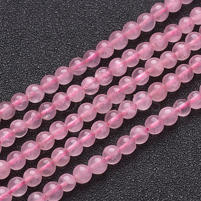 Natural Rose Quartz Beads Strands X-GSR4mmC034-1